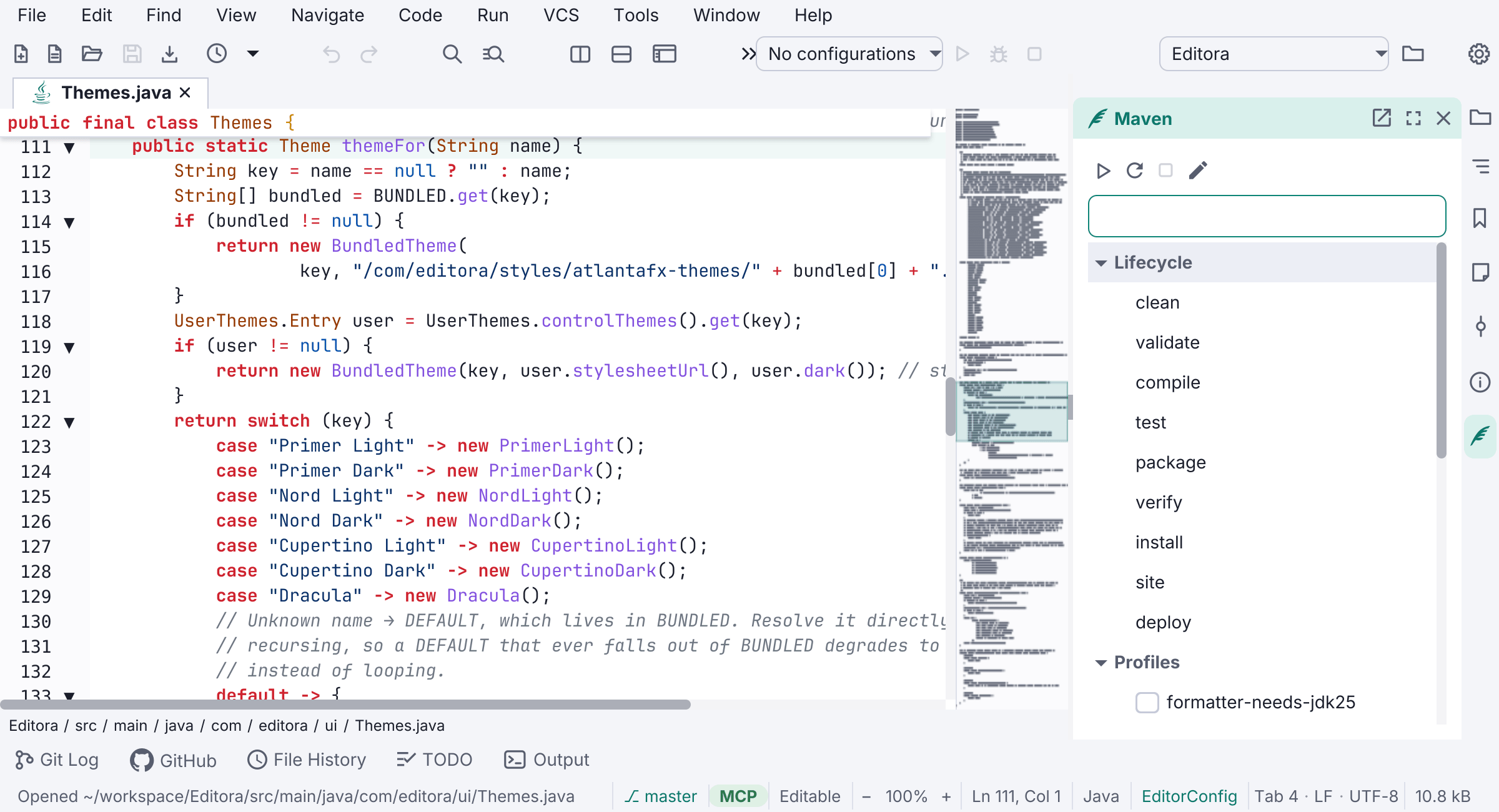 Build tools in Editora