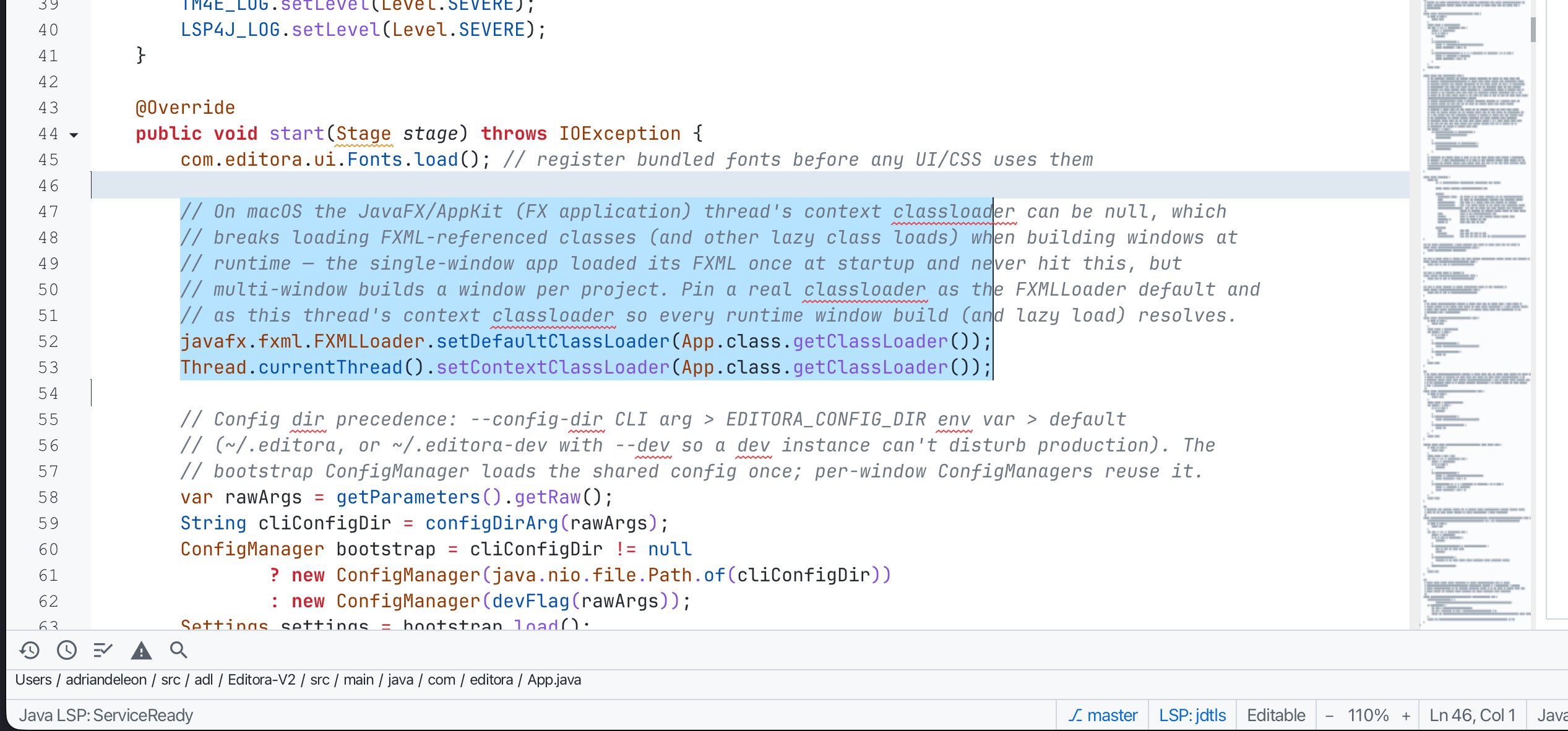Multiple cursors in Editora